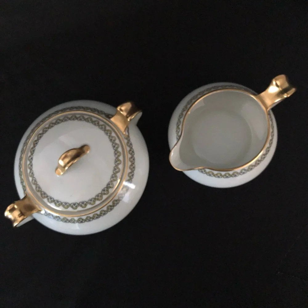 Haviland Limoges & Co Sugar & Creamer - Gold Accents - France